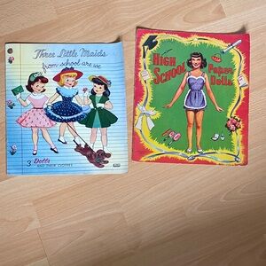 Vintage Paper Dolls Lot Retro Cottagecore Ephemera Collectible
